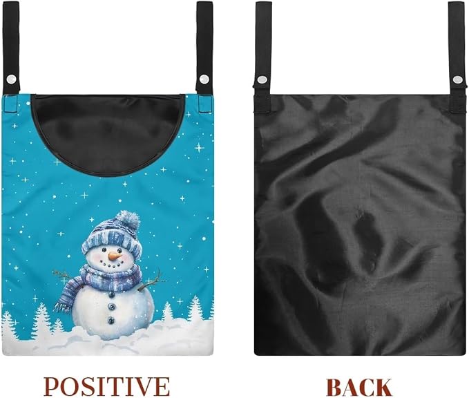 Snowman Clothespin Bag With Hanging Hook and Stretch - Image 7