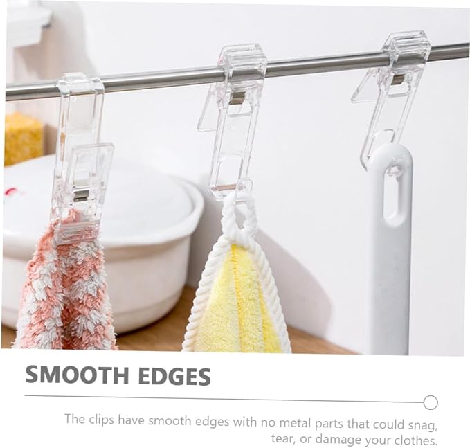 LIFKOME Clothes Pegs for Hanging 8pcs Plastic Laundry Clips Velvet Surface - Image 2