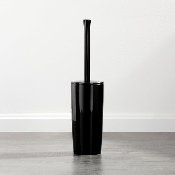 mDesign Slim Plastic Toilet Bowl Brush and Holder Set, Modern Compact Storage - Image 7