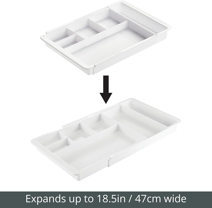 mDesign Expandable Plastic Drawer Organizer and Storage Container - Image 3