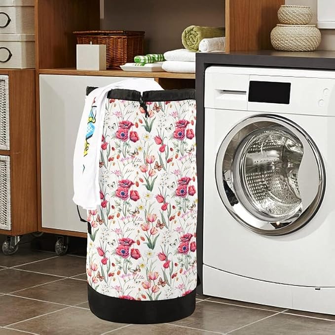 VIGTRO Laundry Bag Backpack Hamper Basket Large Heavy Duty Watercolor Pink - Image 8