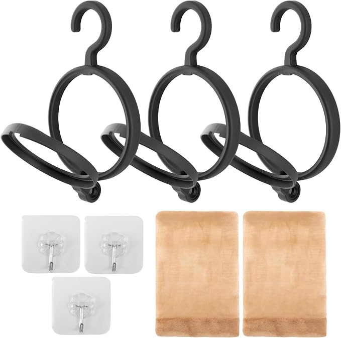 iayokocc 3 Pack Hanging Wig Stand Set, Foldable Hanging Wig Hanger Holder - Image 9