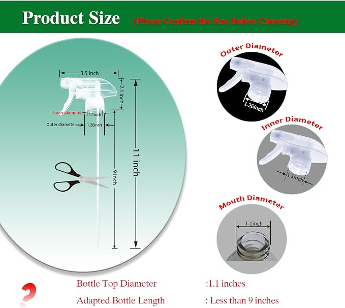 4-Pack Spray Nozzle for Bottles, Spray Bottle Nozzle Replacement - Image 3