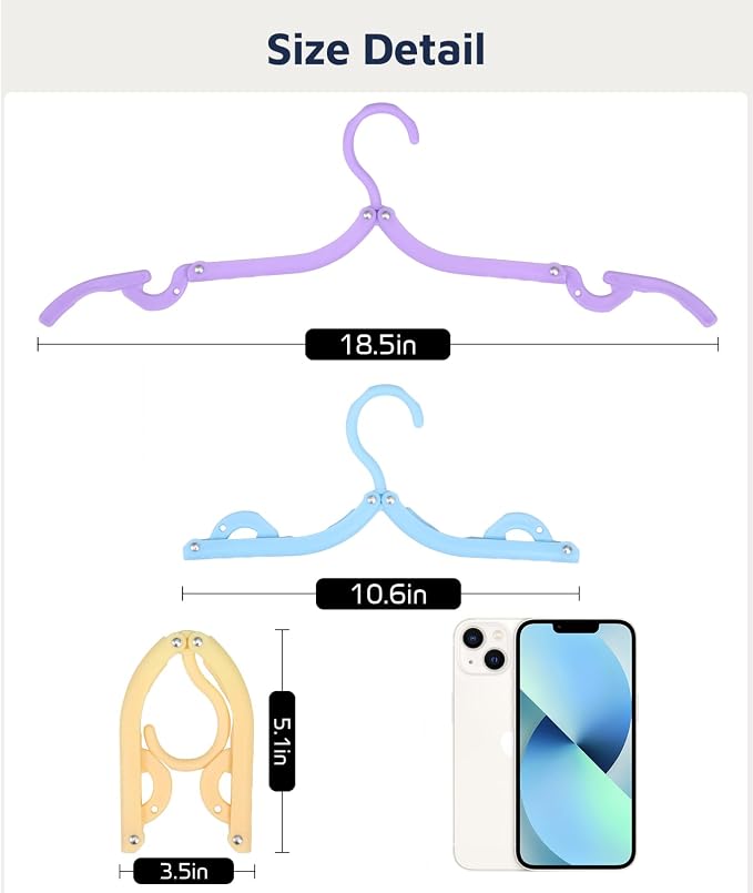 30 Pcs Travel Hangers, Cruise Ship Essentials Foldable Plastic Hangers Travel - Image 5