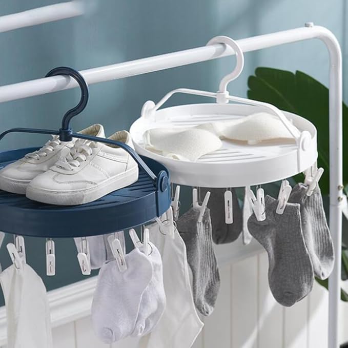 GLEAVI Multifunctional Round Foldable Clothespin Drying Rack - Image 8