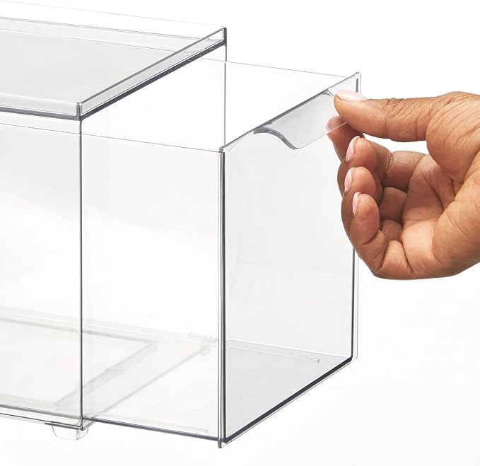 mDesign Shoe Storage Box with Drawer – Sturdy Plastic Storage Box - Image 6