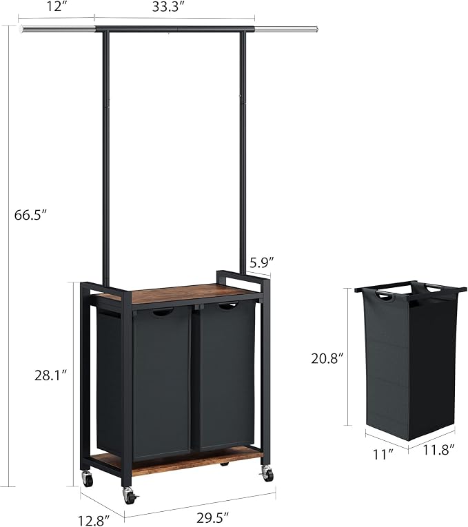 SunyFurn 2-Section Laundry Sorter - Image 2