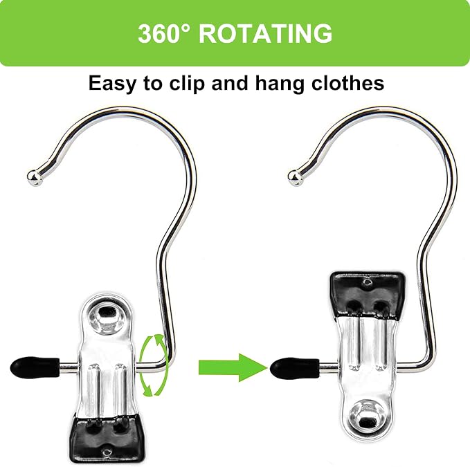 Boot Hangers Clips, 100 Pack Black Laundry Hooks Hanging Clips Clothes Pins - Image 4