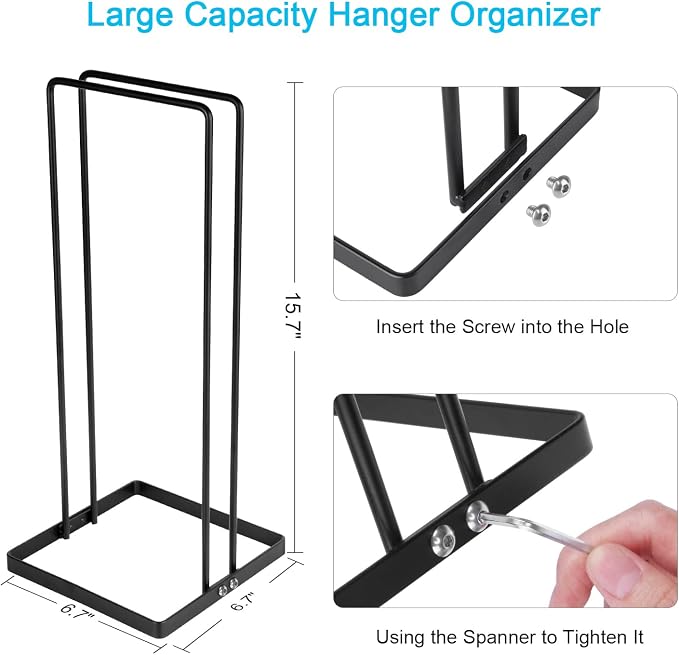 Hanger Organizer Stacker, Storage Rack Holds up to 58 Velvet Hangers - Image 4