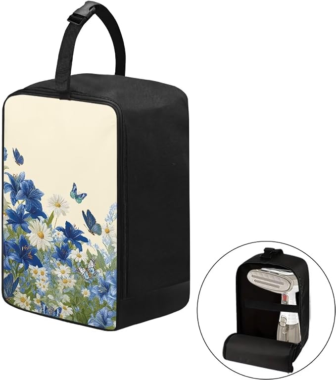 Steamer Carrying Case Daisy Lily Butterfly Lightweight Zippered Organizer - Image 2