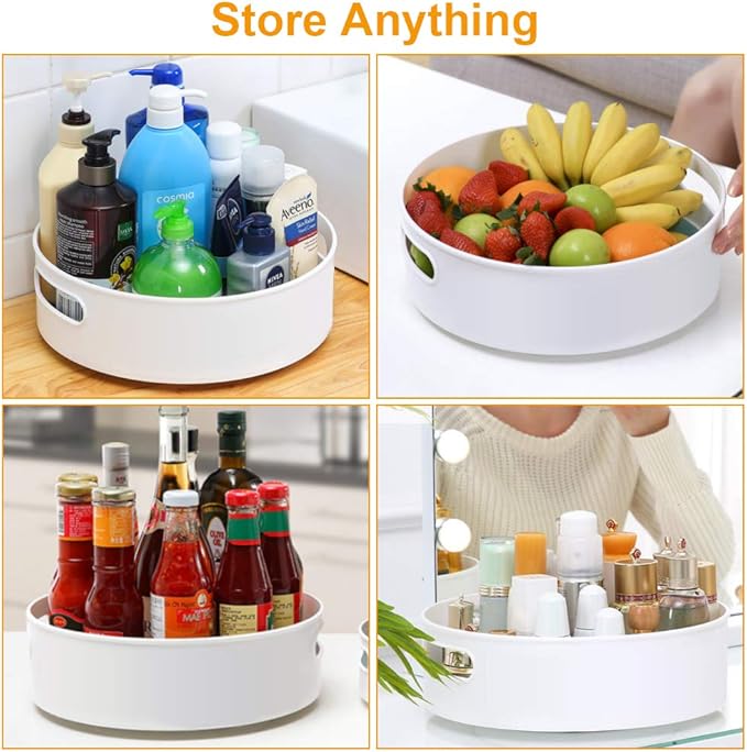 Semlos 2 Packs Lazy Susan Turntable Cupboard Organizer, Revolving Under-Sink - Image 3