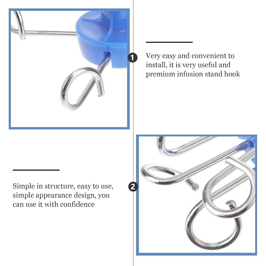 GLEAVI 2pcs Pole to Hang Iv Portable Hook Infusion Rack Hanger Hook - Image 6