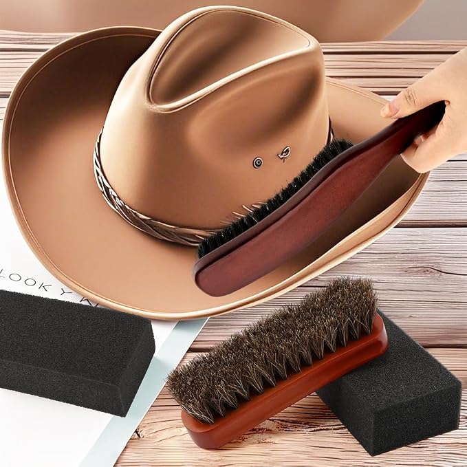 4Pcs Horsehair Felt Hat Brush Kit - Image 5