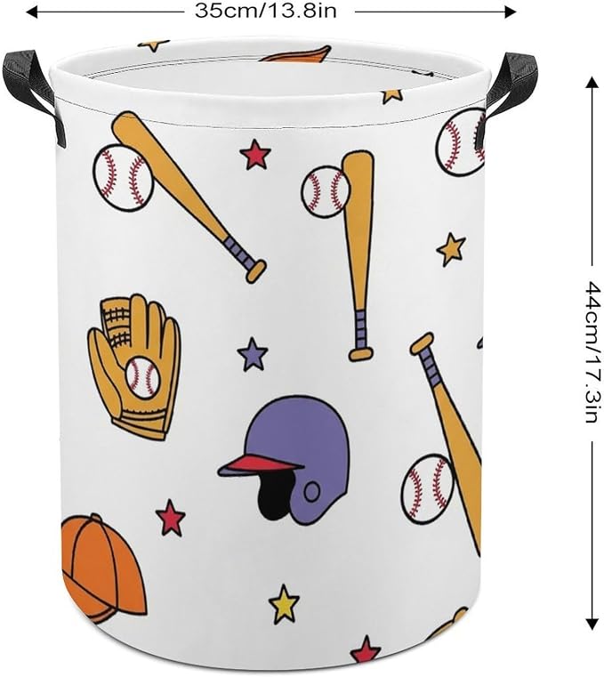 Storage Basket, Baseball Bat Glove Helmet Laundry Hamper/Bathroom/Home - Image 2