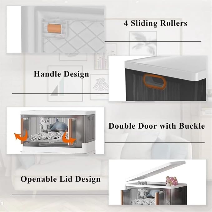 4 pcs Plastic Collapsible Storage Box - Image 2