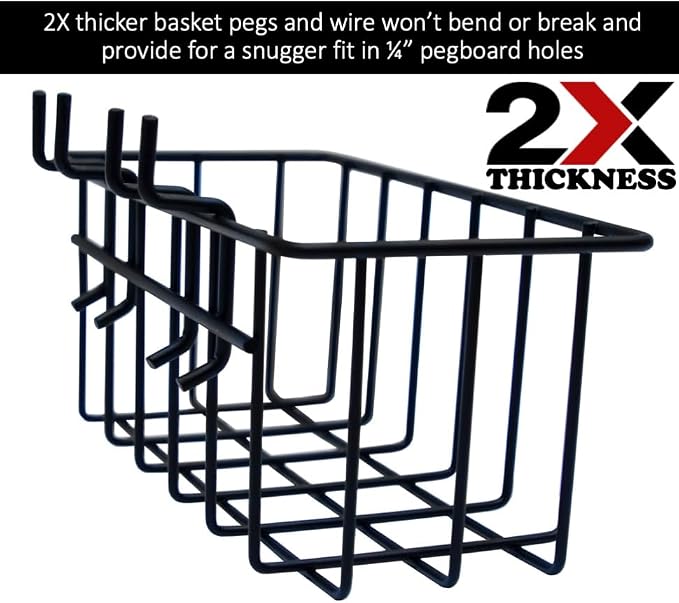 Heavy Duty Peg Board Hook Baskets - Image 2