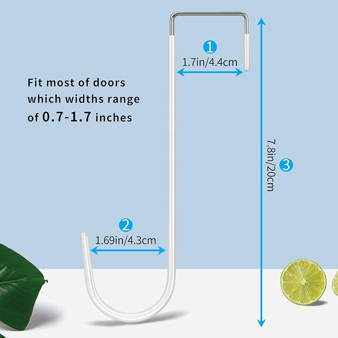 FYY Over the Door Hooks, 4 Pack Upgraded Long Door Hangers Hooks - Image 2