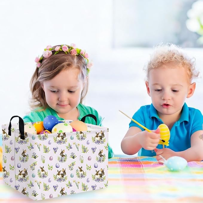 Rectangular Cute Easter basket, Easter basket empty, Storage Basket - Image 5