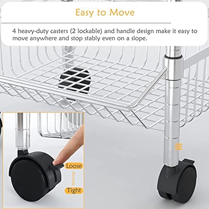 3/4/5 Tiers Kitchen Gap Storage Cart, Adjustable Slide Out Fridge Storage Tower - Image 4