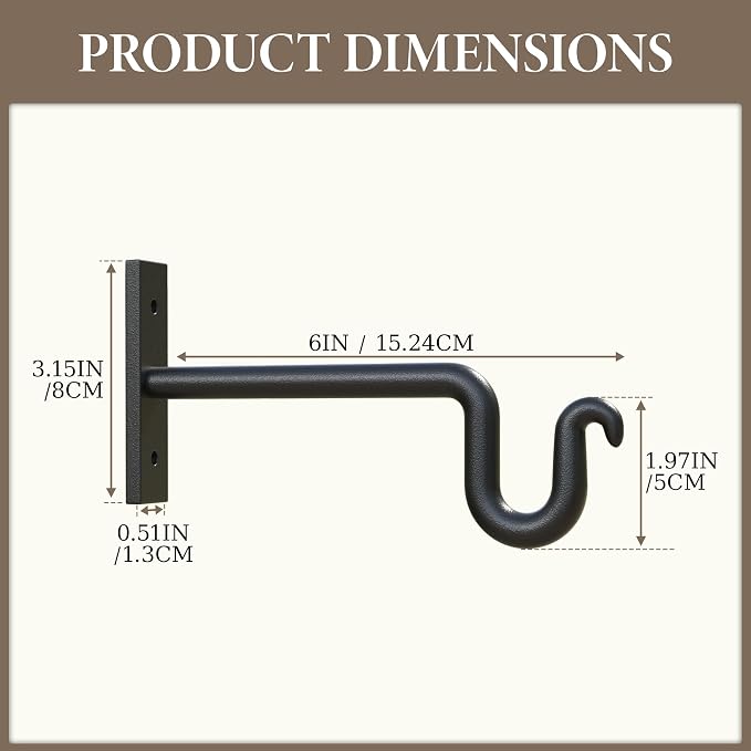 2 Pack 6 Inch Plant Hanger Plant Hook - Image 5