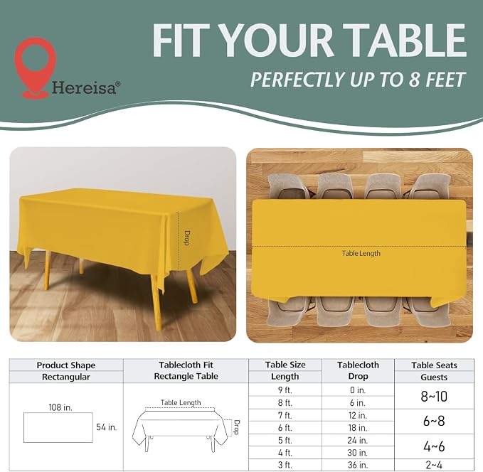 Disposable Plastic Tablecloth 54x108 Inch Rectangle - Image 2