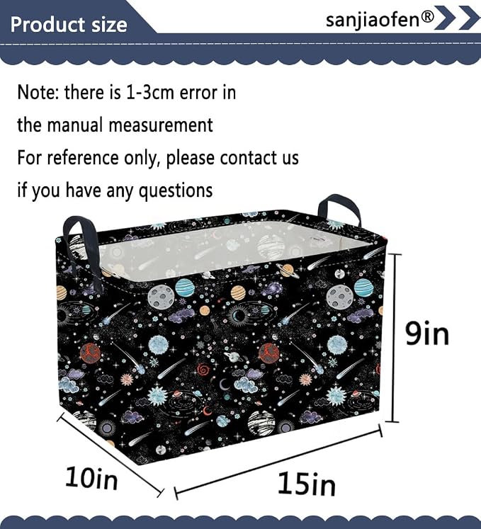 Sanjiaofeng Rectangular Moon and Stars Basket Waterproof Foldable Kids Laundry - Image 7