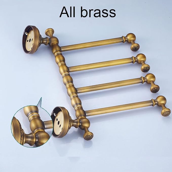 Vintage Swivel Towel Rack Bar Rails Gold - Image 7