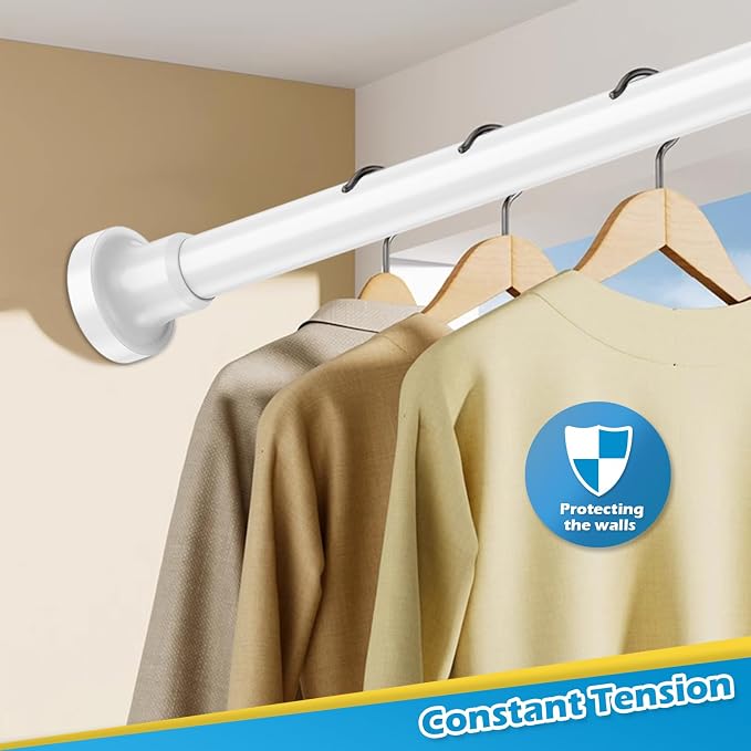 Small Tension Rod 18 to 28 Inch Short Curtain Rod No Drilling, Rust Proof White - Image 5