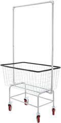 Wire Laundry Cart With Hanging Rack, 2.5 Bushel Wire Laundry Basket with Wheels by Unknown