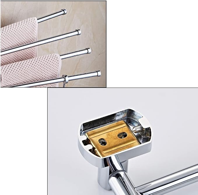ZHOUXIAO Solid Brass Swing Out Towel Bar Chrome Finish/Towel Racks - Image 6
