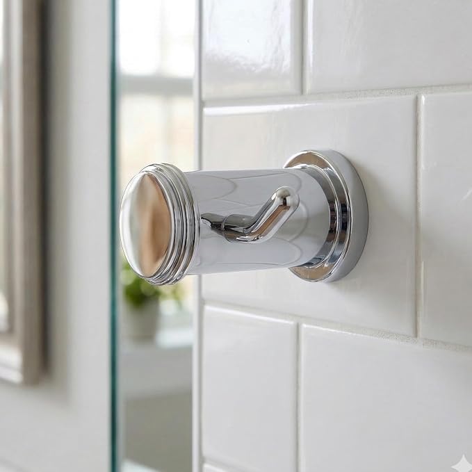 ECKOREA® Polished Chrome Robe & Towel Hook ECK-300O, Durable Zinc Alloy by ECKOREABathroomHardware