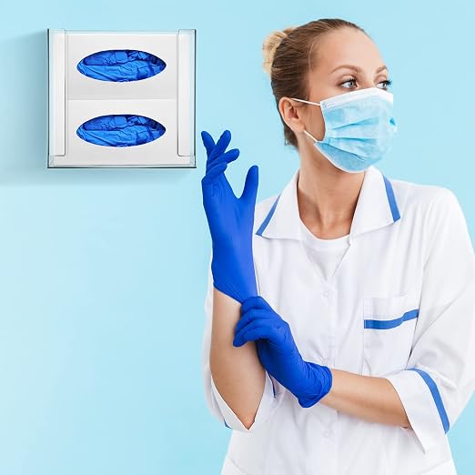 Weysat Wall Mounted Acrylic Glove Box Holder Double Dispenser Floating Glove - Image 5