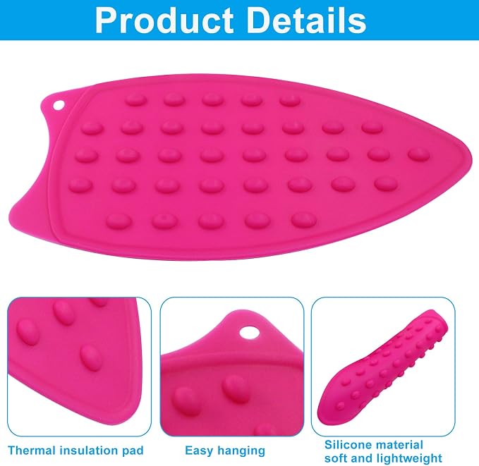 2 Pcs Silicone Iron Rest Pads Mat Iron Hot Heat Resistant Protective Pads - Image 2