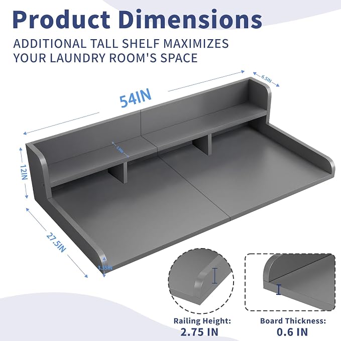 Washer Dryer Countertop with Shelf, Double Layer Organizer - Image 3