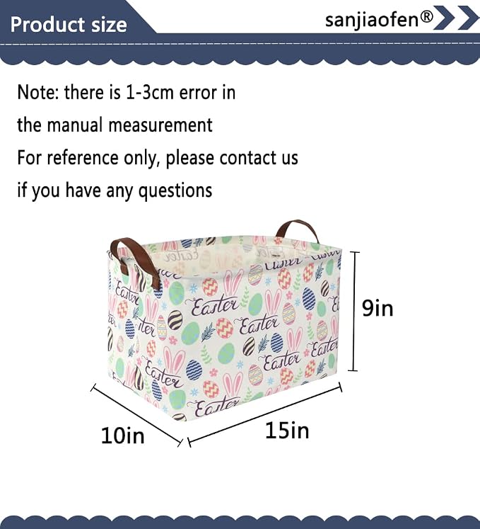 Rectangular Easter baskets, Kids Easter Basket Organizer.Cute Storage Basket - Image 7