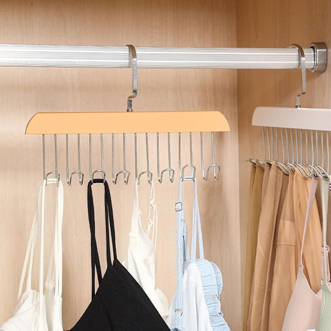 TOYANDONA 2pcs Yellow Plastic Multi-Hook Clothes Hanger - Image 3