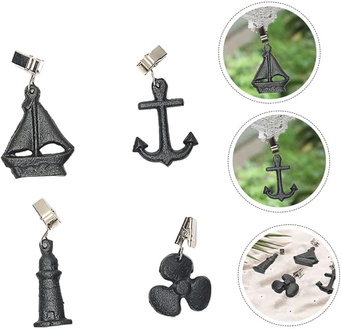 PRETYZOOM 4-Piece Heavy Duty Iron Hanger Windproof Clip Set - Image 6