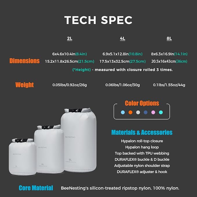 Bee Nesting Waterproof Dry Bag Lightweight Dry Sack Marine Dry Bags Suitable - Image 6