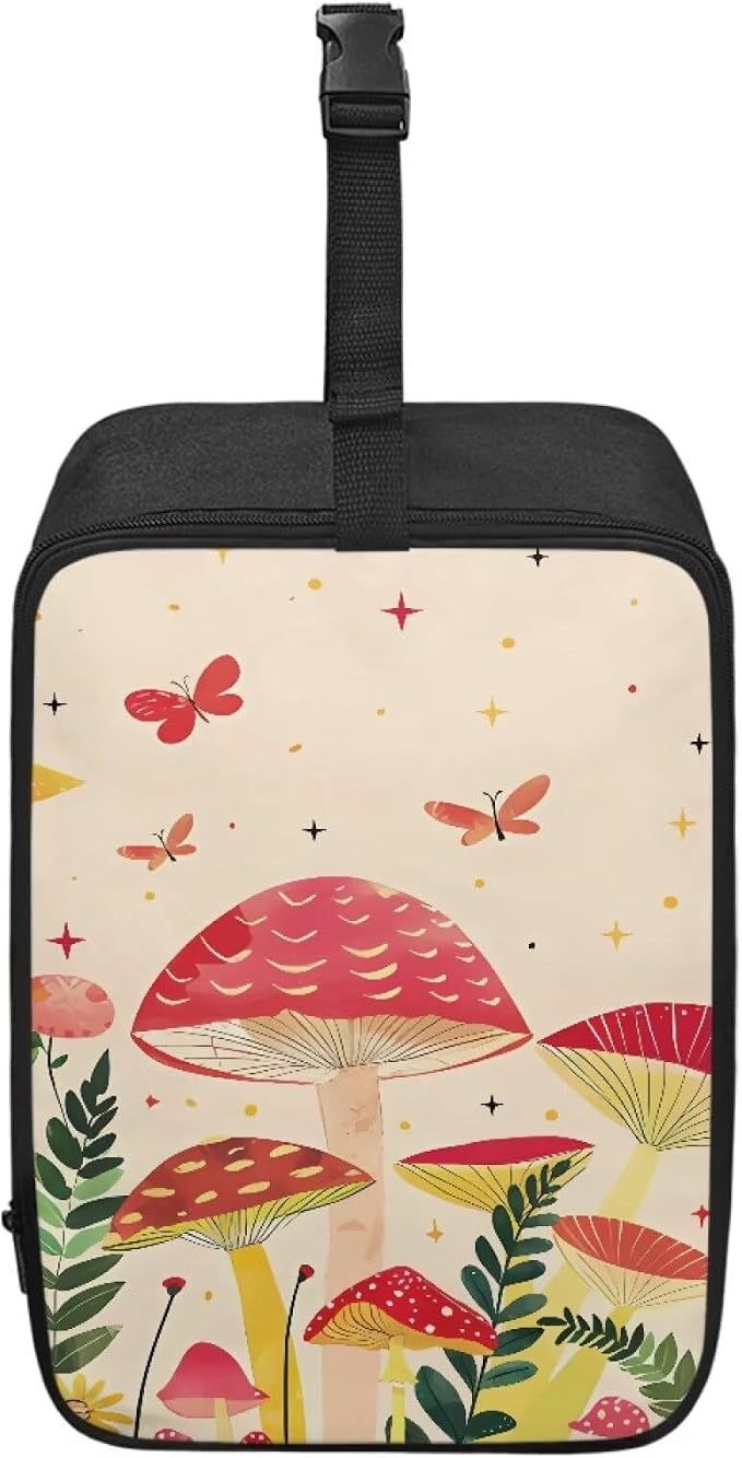 Steam Iron Storage Bag Red Mushroom Zippered Handheld Steamer Case Universal Fit by YUVAMAGIMO