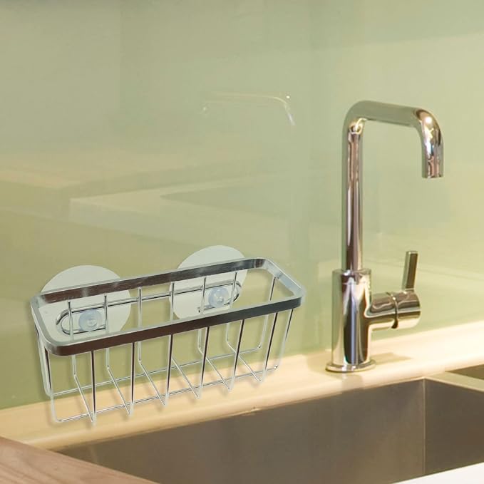Stainless Steel Rack Drain Basket Sink Dish Drainers Wall Grid Panel Display - Image 7