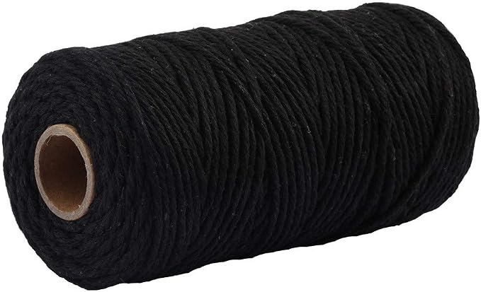 109 Yards 3mm Macrame Cotton Cord 4 Strand Twisted Twine Strings Rope by Zhiheng