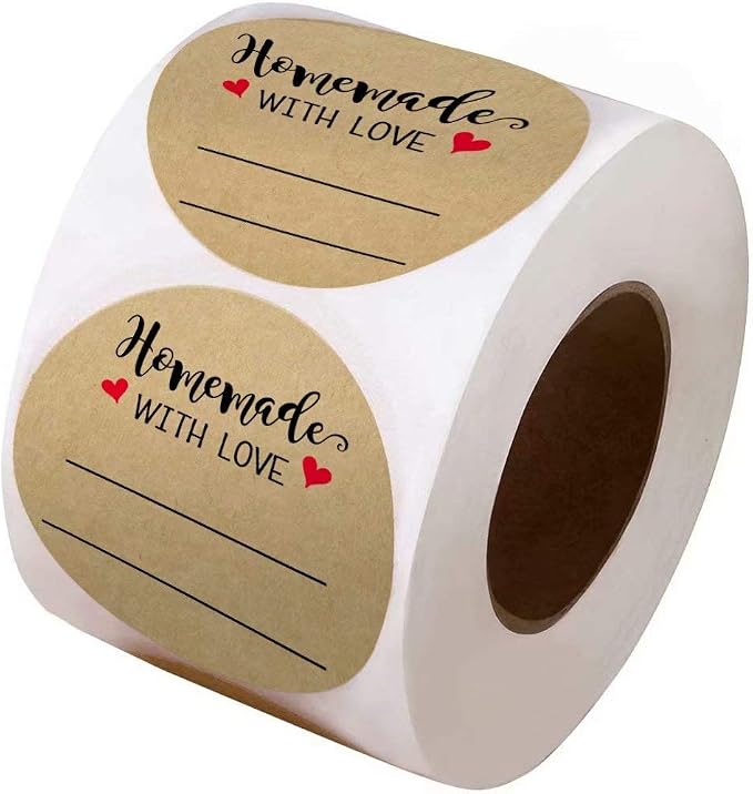 2 Inch Homemade with Love Sticker with Lines - Image 2
