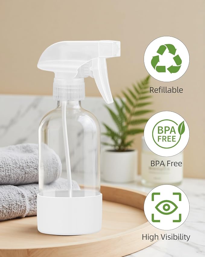 2 Pack Glass Spray Bottles 8 oz, Empty Refillable Containers - Image 6