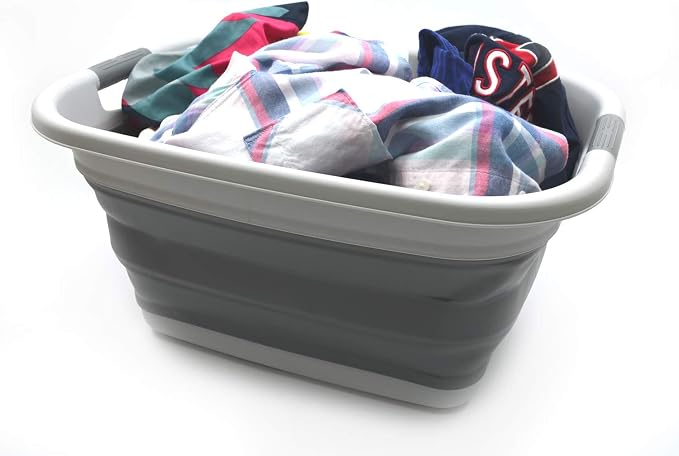 SAMMART 31L Collapsible Plastic Laundry Basket-Foldable Pop Up Storage - Image 5