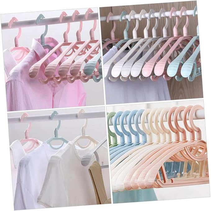 5pcs Non-Slip Plastic Clothes Hanger Set Traceless Wide Shoulder Wardrobe - Image 8