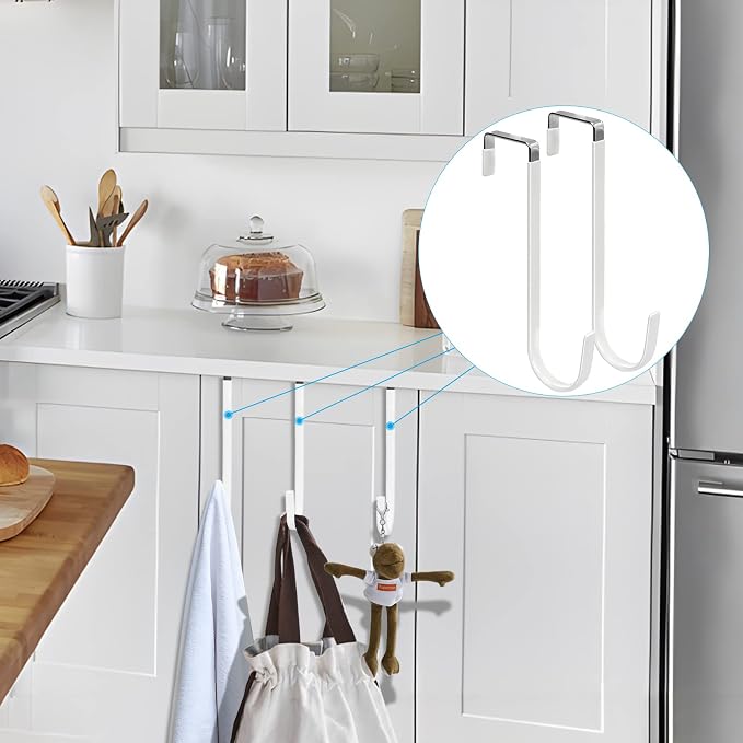 FYY Over the Door Hooks, 6 Pack Upgraded Long Door Hangers Hooks - Image 7