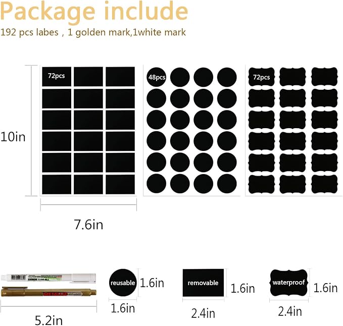 Chalkboard Labels, Removable Blackboard Label Stickers 192PCS - Image 2