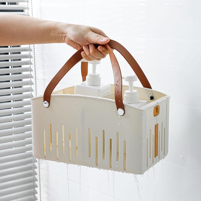 Portable Shower Caddy Basket for Bathroom, Plastic Foldable Storage Organizer - Image 3