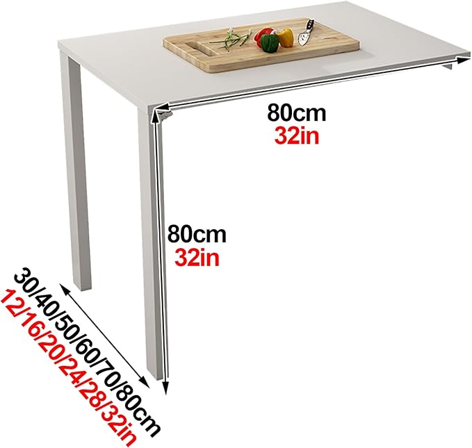 Fold Down Wall Mount Desk, Wall Mounted Drop Leaf Table, Heavy Duty Small - Image 2