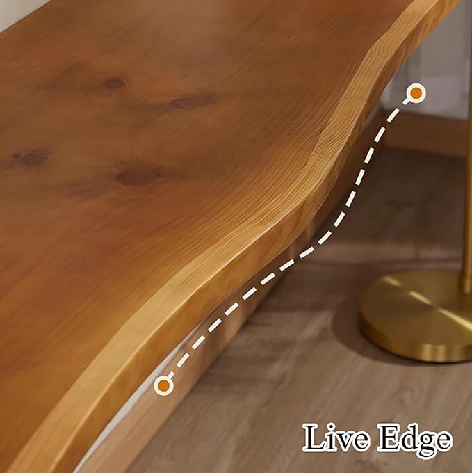 Industrial Wall Mounted Folding Bar Table Live Edge, Rustic Drop-Leaf Table - Image 4